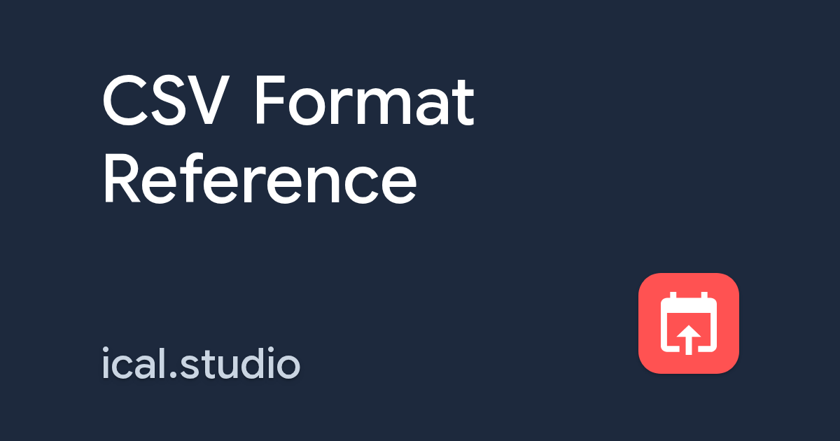 CSV Format Reference